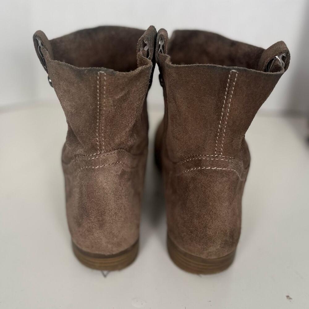 Frye & Co Sarah Shortie Suede Ankle Bootie Womens 10 Western Tan Taupe Slouchy - Picture 3 of 10